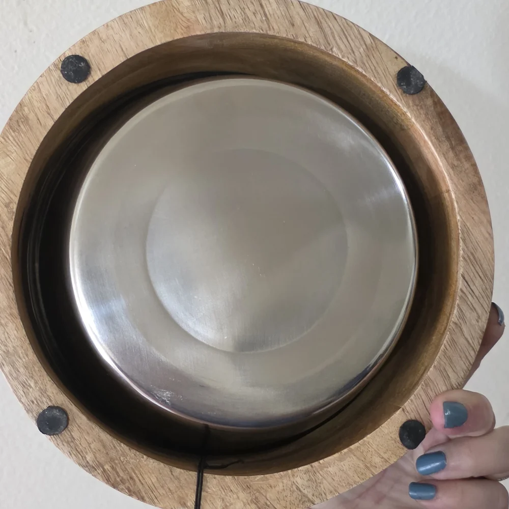 Wooden Dog Bowl with Stainless Steel Insert